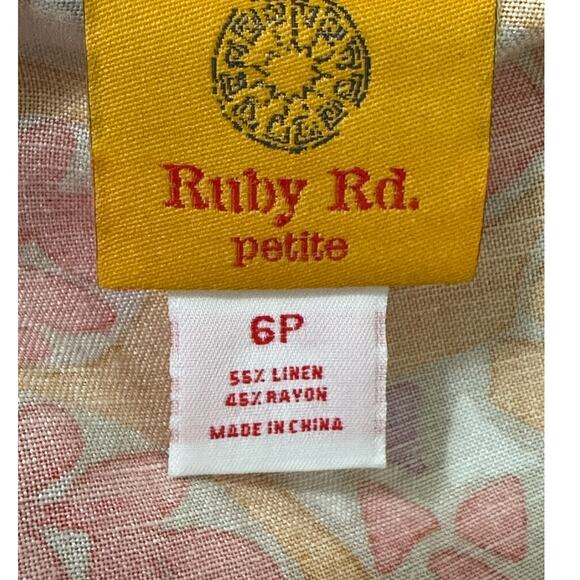 Ruby Rd. Pink orange purple crop buttoned jacket size 6P - Picture 3 of 11